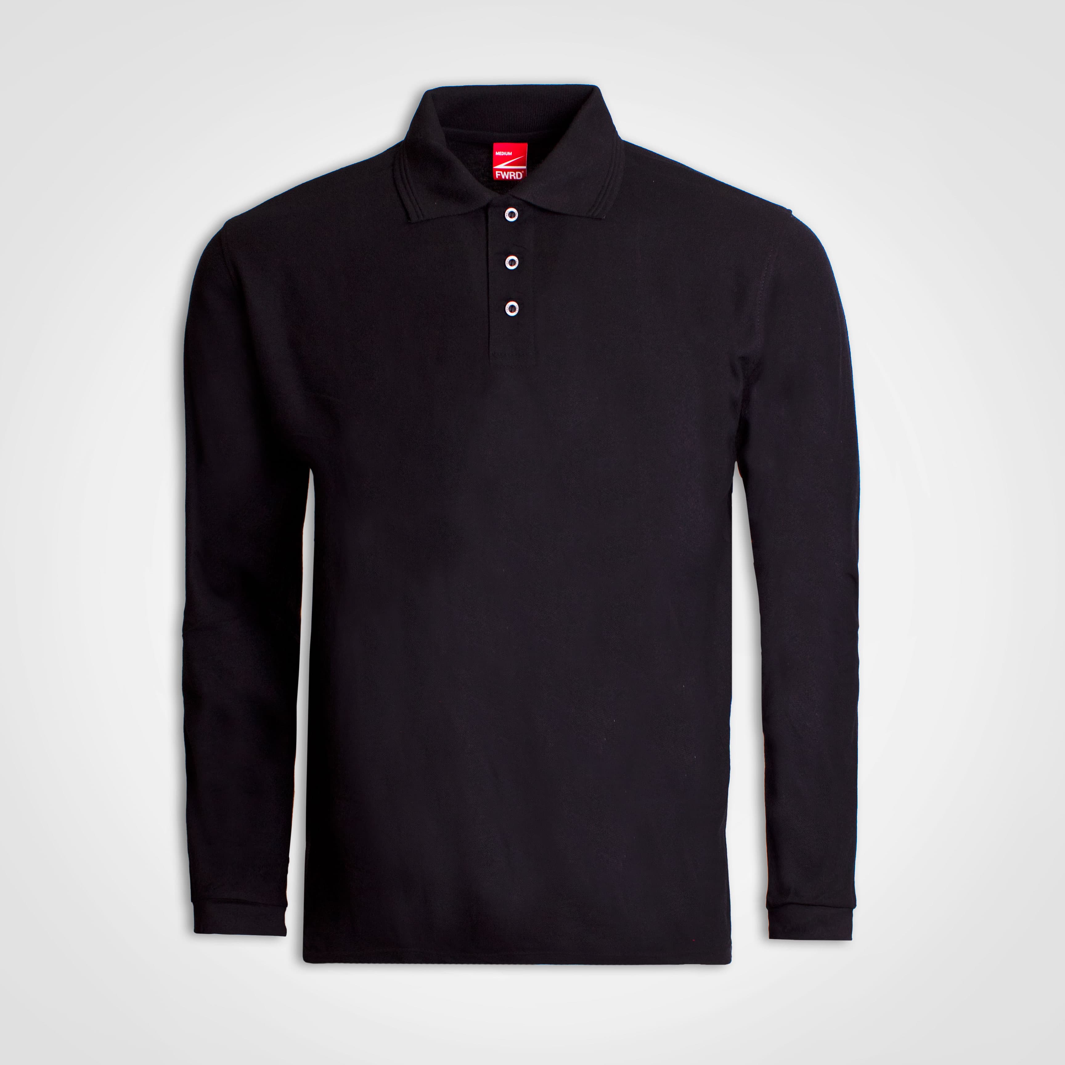 Long Sleeve Golfer - Black 4XL
